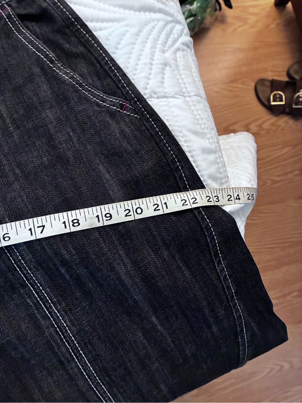 Dark Gray Denim Gauchos A-Line Midi Skirt pants - Picture 5 of 13